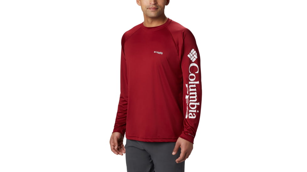 Columbia Terminal Tackle Long Sleeve Shirt - Men's, Beet, White Logo, 5X, 138826-607-5X