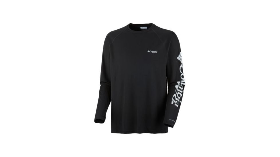 Columbia Terminal Tackle Long Sleeve Shirt - Men's, Black, Cool Grey Logo, 3XL, Tall, 138826-015-3XT