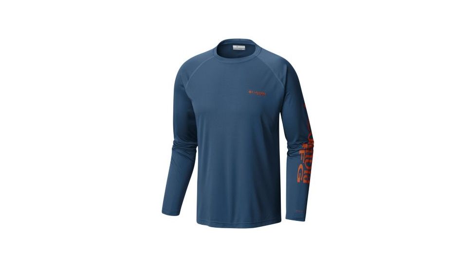 Columbia Terminal Tackle Long Sleeve Shirt - Men's, Dark Moutain/Backcountry Orange L, Medium, 1388261479-M