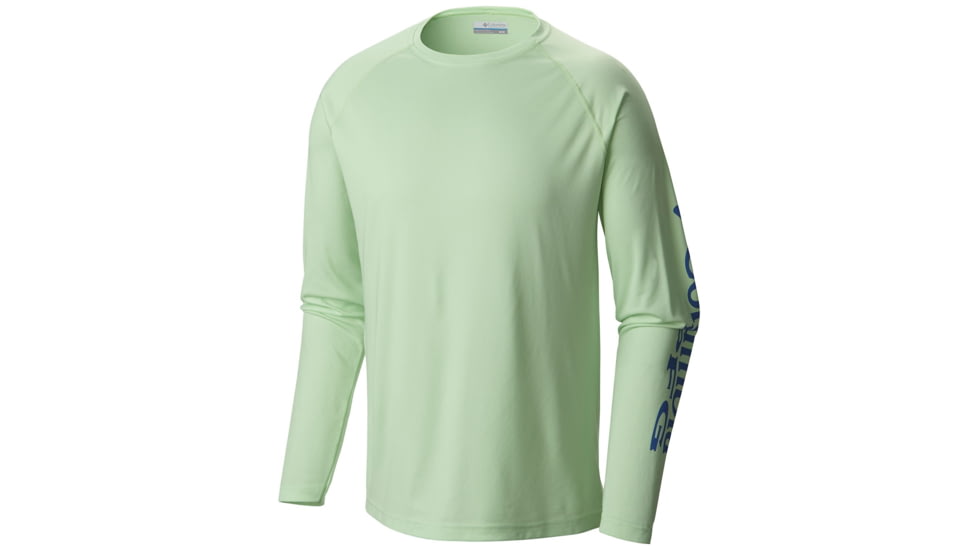 Columbia Terminal Tackle Long Sleeve Shirt - Men's, Key West, Vivid Blue Logo, 5XL, Tall, 138826-376-5XT