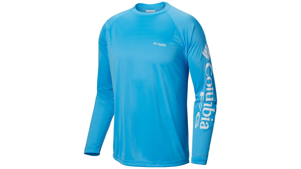 Columbia Terminal Tackle Long Sleeve Shirt - Men's, Riptide, White Logo, 5XL, Tall, 138826-903-5XT