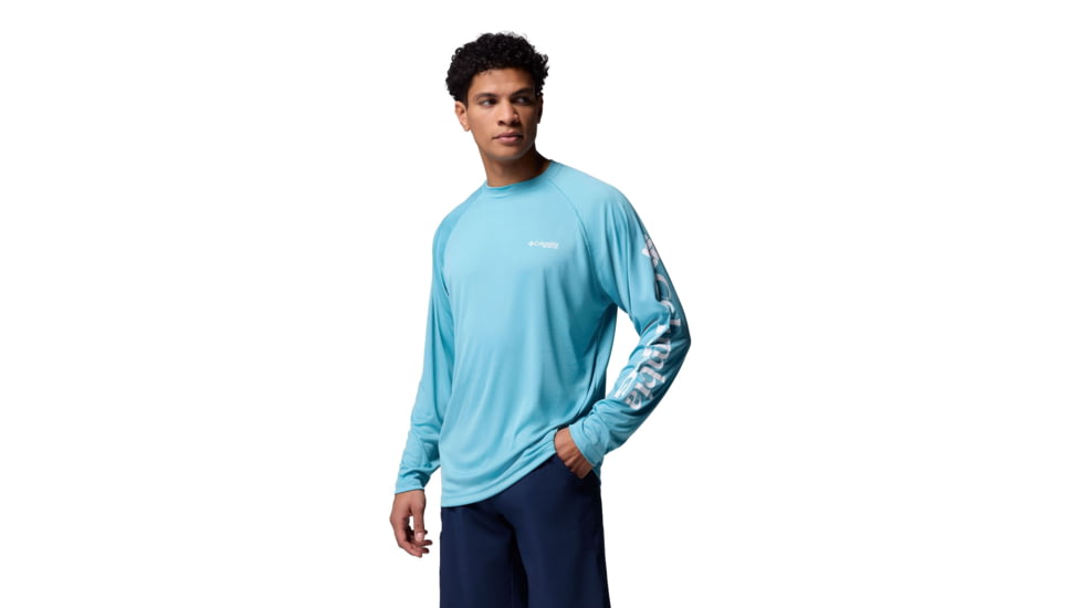 Columbia Terminal Tackle Long Sleeve Shirt - Mens, Vintage Blue/White Logo, Small, 1388261485-485-S