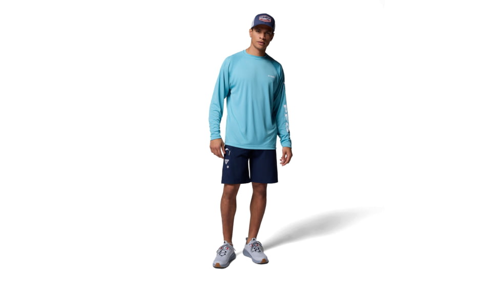 Columbia Terminal Tackle Long Sleeve Shirt - Mens, Vintage Blue/White Logo, Small, 1388261485-485-S