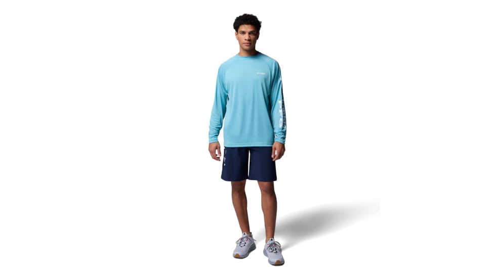 Columbia Terminal Tackle Long Sleeve Shirt - Mens, Vintage Blue/White Logo, Small, 1388261485-485-S