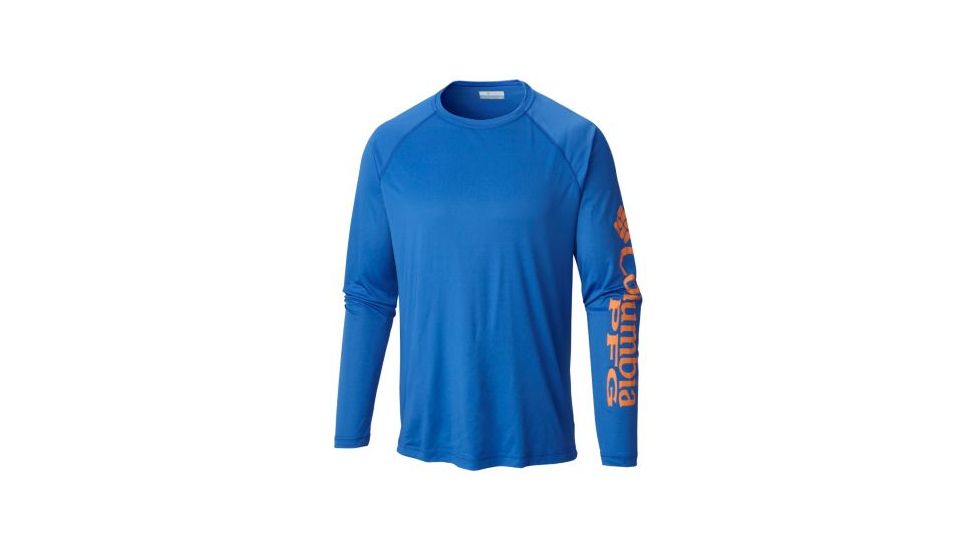 Columbia Terminal Tackle Long Sleeve Shirt - Men's, Vivid Blue, Jupiter Logo, 2XL, Tall, 138826-491-2XT
