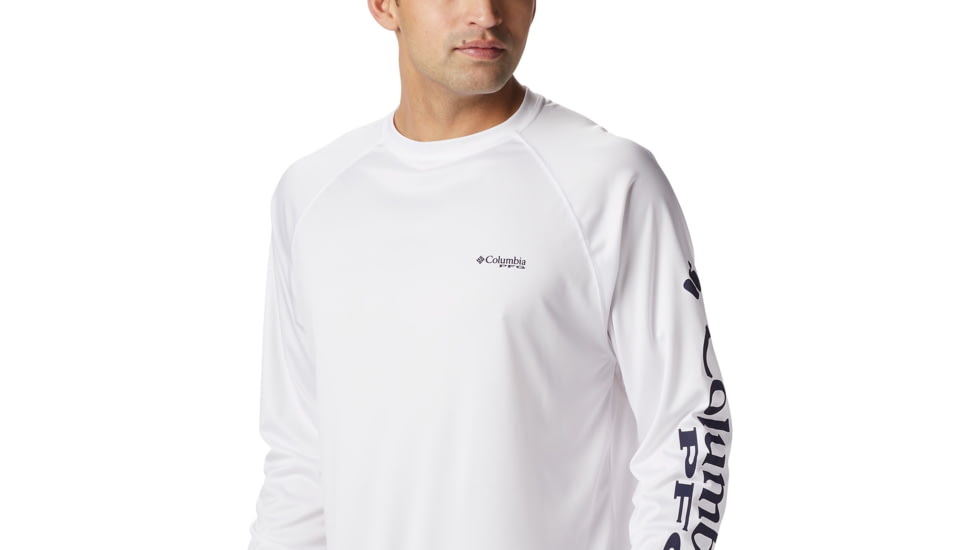 Columbia Terminal Tackle Long Sleeve Shirt - Mens, White, Nightshade Logo, 2XL, Long Inseam, 138826-114-2XT