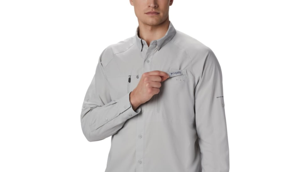 Columbia Terminal Tackle Long Sleeve Woven Shirt - Mens, Cool Grey, Medium, 1831511019-M