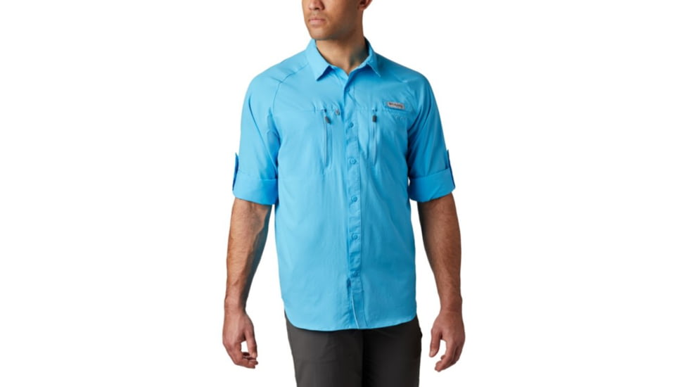 Columbia Terminal Tackle Long Sleeve Woven Shirt - Mens, Riptide, Small, 1831511463-S