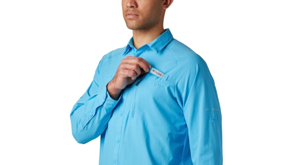 Columbia Terminal Tackle Long Sleeve Woven Shirt - Mens, Riptide, Small, 1831511463-S