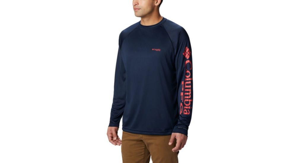 Columbia Terminal Tackle Long Sleeve Shirt - Men's, Collegiate Navy, Sunset Red Lo, 5X, 138826-467-5X
