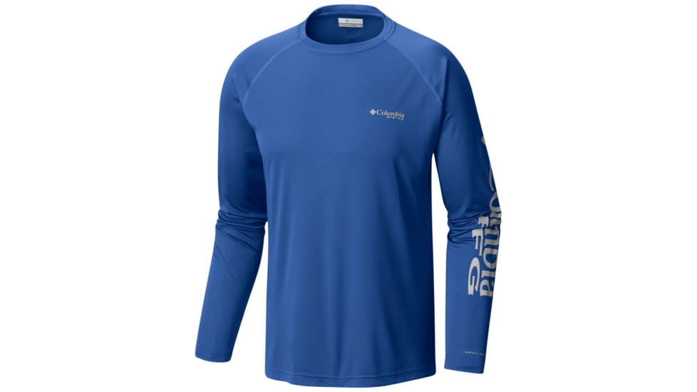 Columbia Terminal Tackle Long Sleeve Shirt - Men's, Vivid Blue, Cool Grey Logo, 3X, 138826-488-3X