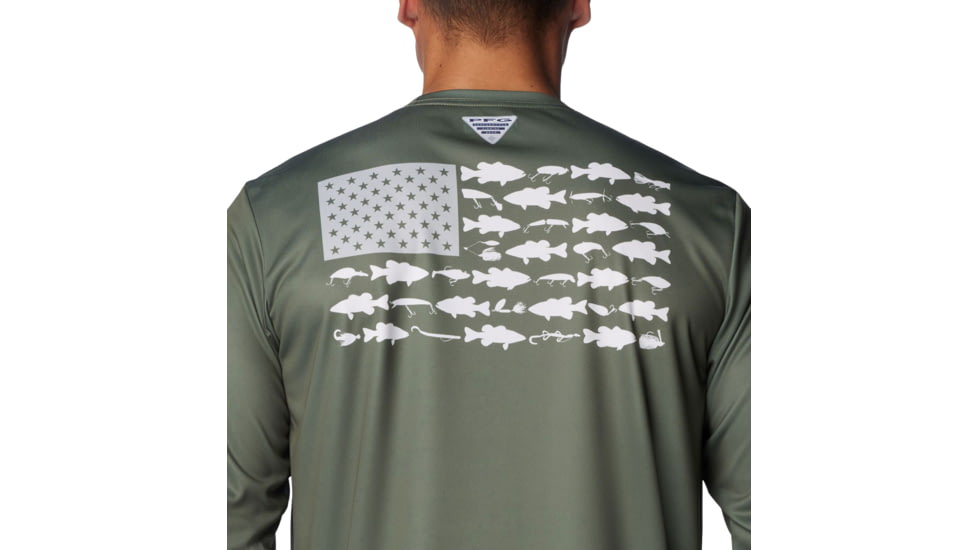 Columbia Terminal Tackle PFG Fish Flag Long Sleeve - Mens, Cypress/Cool Grey Bass Lures, Large, 1872661318-318-L