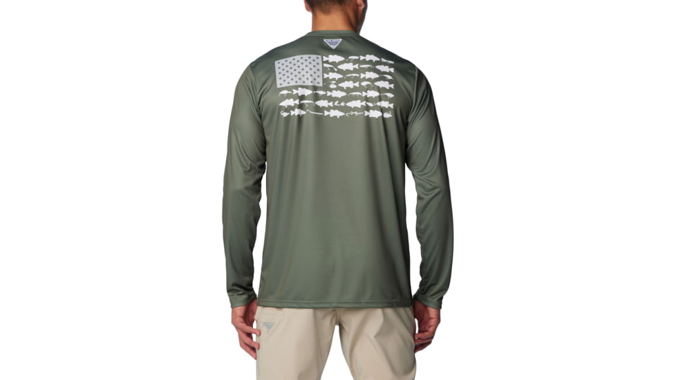Columbia Terminal Tackle PFG Fish Flag Long Sleeve - Mens, Cypress/Cool Grey Bass Lures, Large, 1872661318-318-L