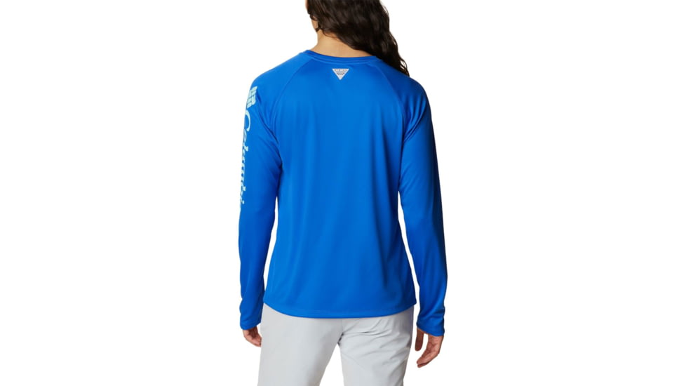 Columbia Tidal Tee II Long Sleeve Shirt - Womens, Blue Macaw/Gulf Stream Logo, 2XL, 1577661408BlMcwGfStrmLg2L