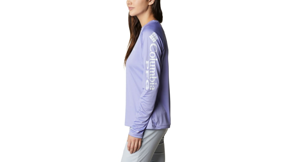 Columbia Tidal Tee II Long Sleeve Shirt - Womens, Fairytale/White Logo, Small, 1577661526Frtl,WhtLgS