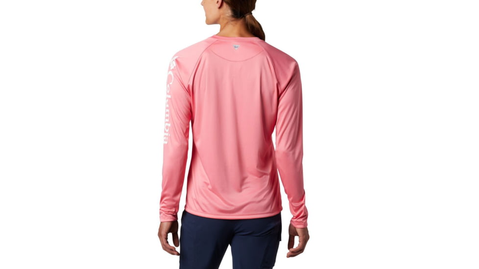 Columbia Tidal Tee II Long Sleeve, Lollipop, White Logo, Extra Small - Womens, 1577661675-XS