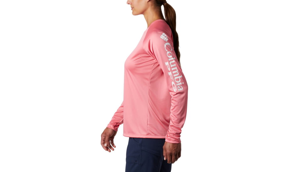 Columbia Tidal Tee II Long Sleeve, Lollipop, White Logo, Extra Small - Womens, 1577661675-XS