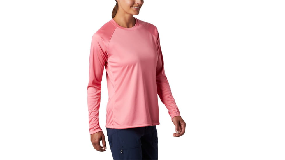 Columbia Tidal Tee II Long Sleeve, Lollipop, White Logo, Extra Small - Womens, 1577661675-XS