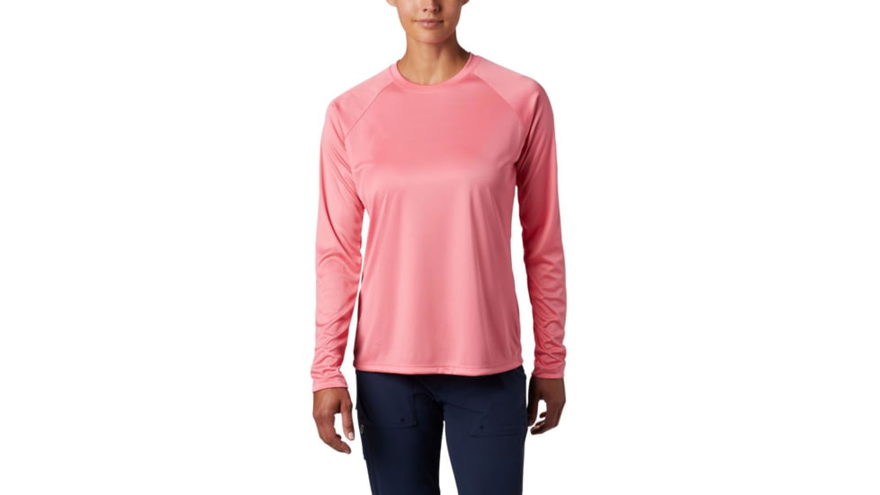 Columbia Tidal Tee II Long Sleeve Shirt - Women's, Lollipop/White Logo, Extra Small, 1577661675Llpp,WhtLgXS