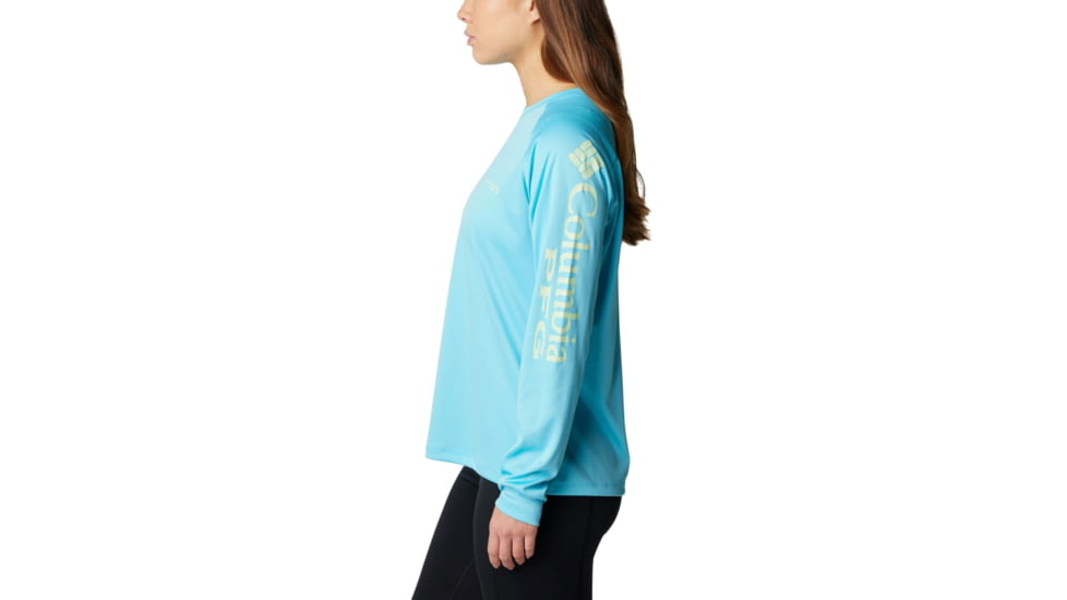 Columbia Tidal Tee II Long Sleeve Shirt - Womens, Opal Blue/Key West Logo, Medium, 1577661448OplBl,KyWstLgM