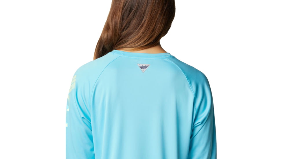 Columbia Tidal Tee II Long Sleeve Shirt - Womens, Opal Blue/Key West Logo, Medium, 1577661448OplBl,KyWstLgM