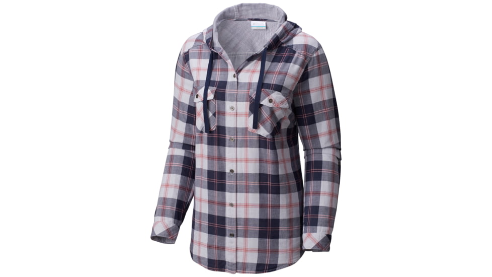 Columbia Times Two Hooded Long Sleeve Shirt - Women's-Nocturnal Plaid-Small
