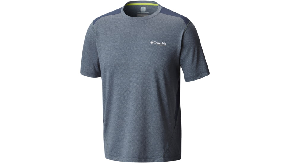 Columbia Titan Ice Short Sleeve Shirt - Men's-Zinc Heather/Voltage-Large