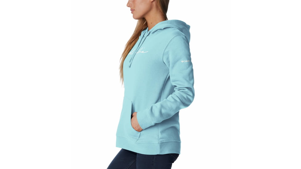 Columbia Trek Graphic Hoodie - Womens, Aquamarine/Scripted Brand, Large, 1959881481A