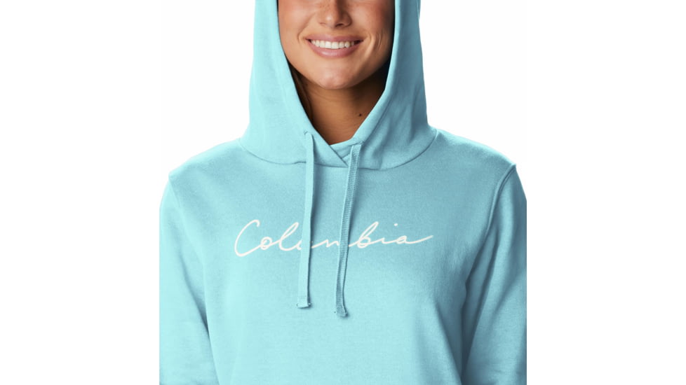 Columbia Trek Graphic Hoodie - Womens, Aquamarine/Scripted Brand, Large, 1959881481A