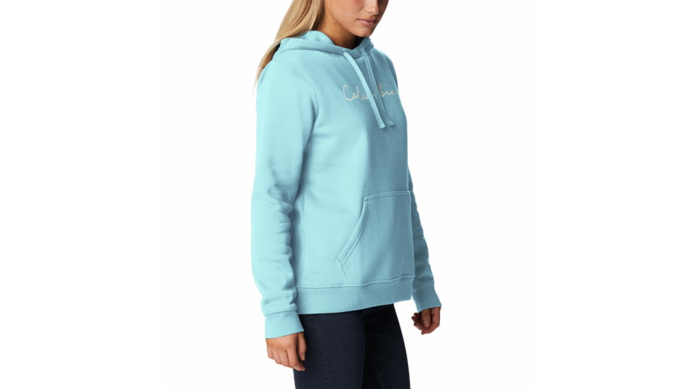 Columbia Trek Graphic Hoodie - Womens, Aquamarine/Scripted Brand, Large, 1959881481A