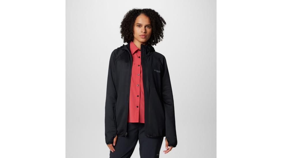 Columbia Triple Canyon Grid Fleece Hooded FZ Jacket - Womens, Black, Large, 2085181010-L