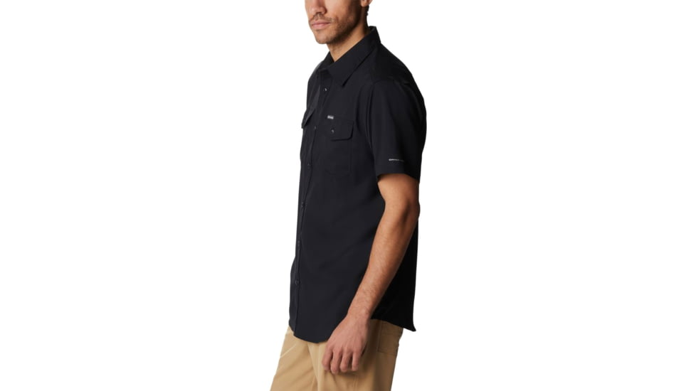 Columbia Utilizer II Solid Short Sleeve Shirt - Mens, Black, Large, 1577761011BLACKL