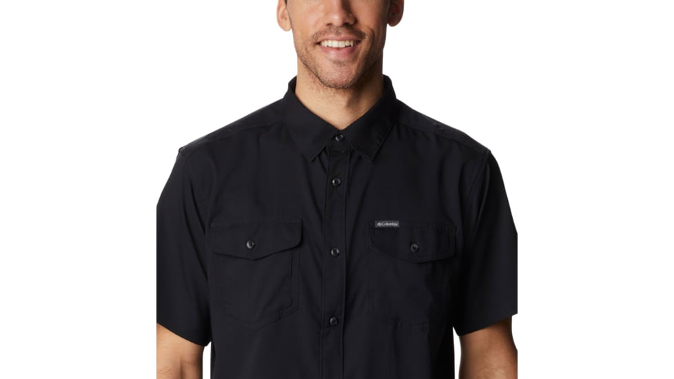 Columbia Utilizer II Solid Short Sleeve Shirt - Mens, Black, Large, 1577761011BLACKL