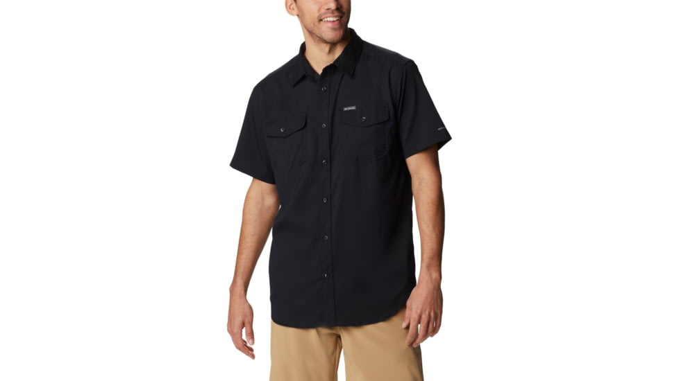 Columbia Utilizer II Solid Short Sleeve Shirt - Men's, Black, Large, 1577761011BLACKL