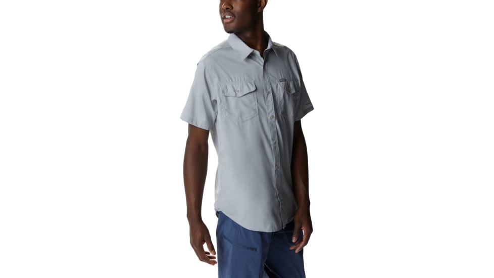 Columbia Utilizer II Solid Short Sleeve Shirt - Mens, Columbia Grey, Large, 1577761039ClmbGryL