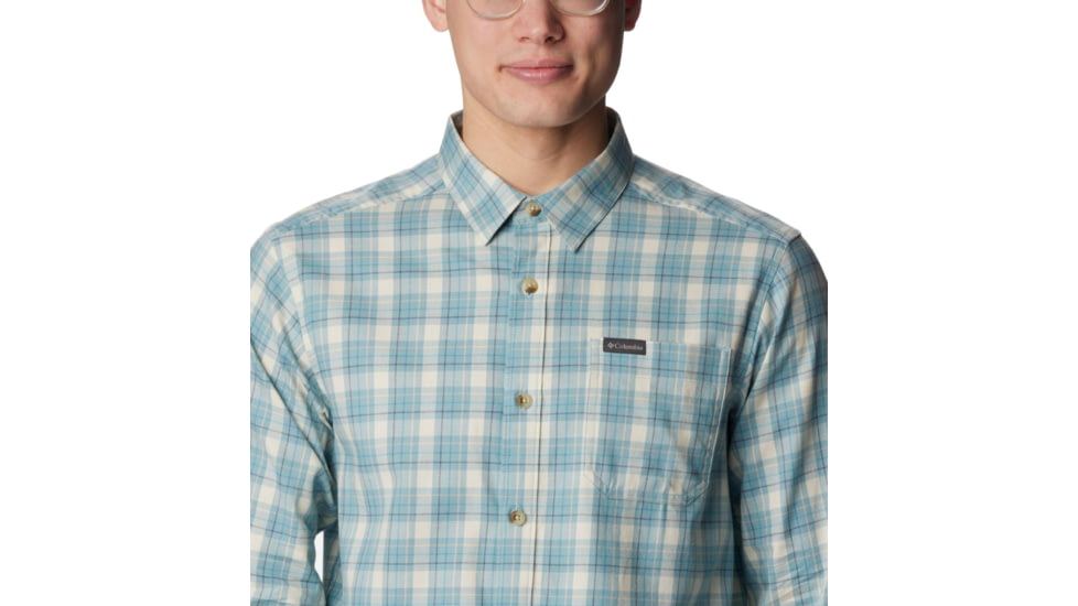 Columbia Vapor Ridge III Long Sleeve Shirt - Mens, Stone Blue Plaid Gradient, Extra Large, 1552071460StnBlPldGdtXL