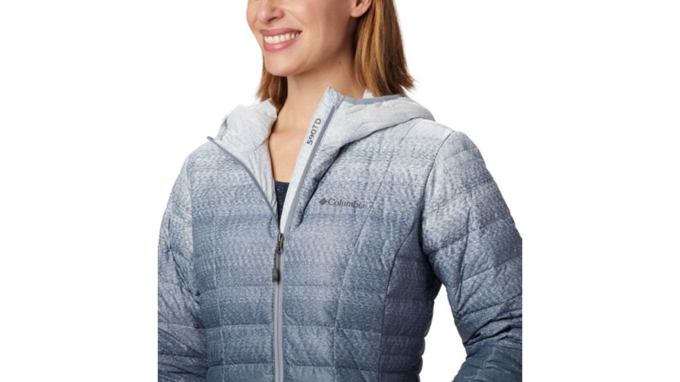 Columbia Voodoo Falls 590 TurboDown Hdd Jacket - Womens, Tradewinds Grey Gradient Print, Extra Small, 1682891032-XS