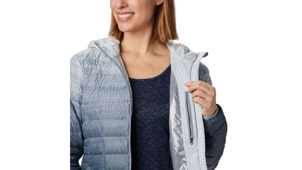 Columbia Voodoo Falls 590 TurboDown Hdd Jacket - Womens, Tradewinds Grey Gradient Print, Extra Small, 1682891032-XS