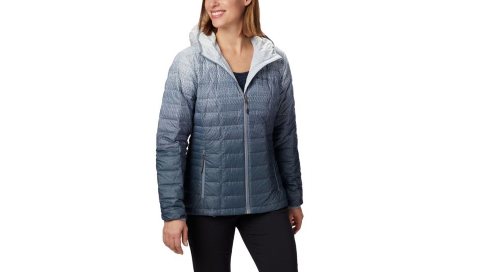 Columbia Voodoo Falls 590 TurboDown Hdd Jacket - Womens, Tradewinds Grey Gradient Print, Extra Small, 1682891032-XS