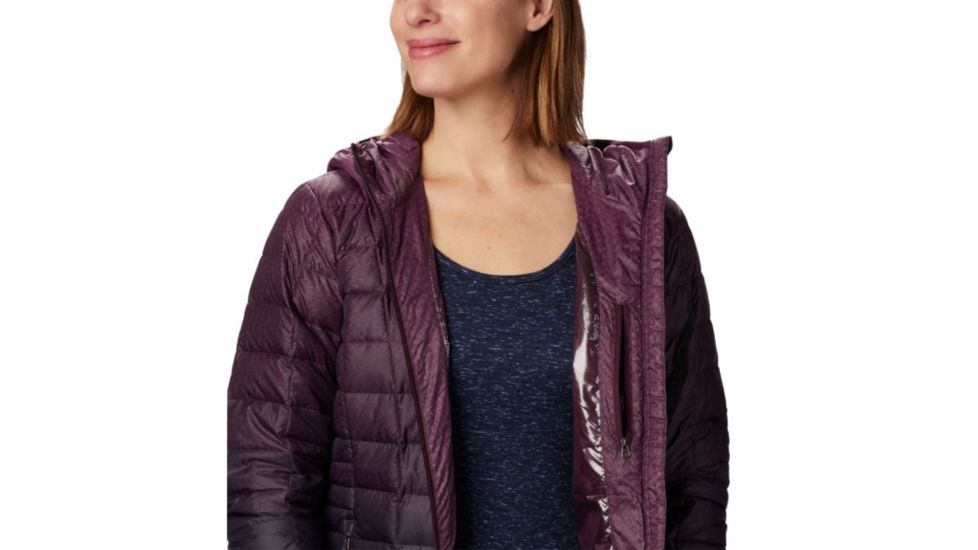 Columbia Voodoo Falls 590 TurboDown Mid Jacket - Womens, Black Cherry, Large, 1682901522-L