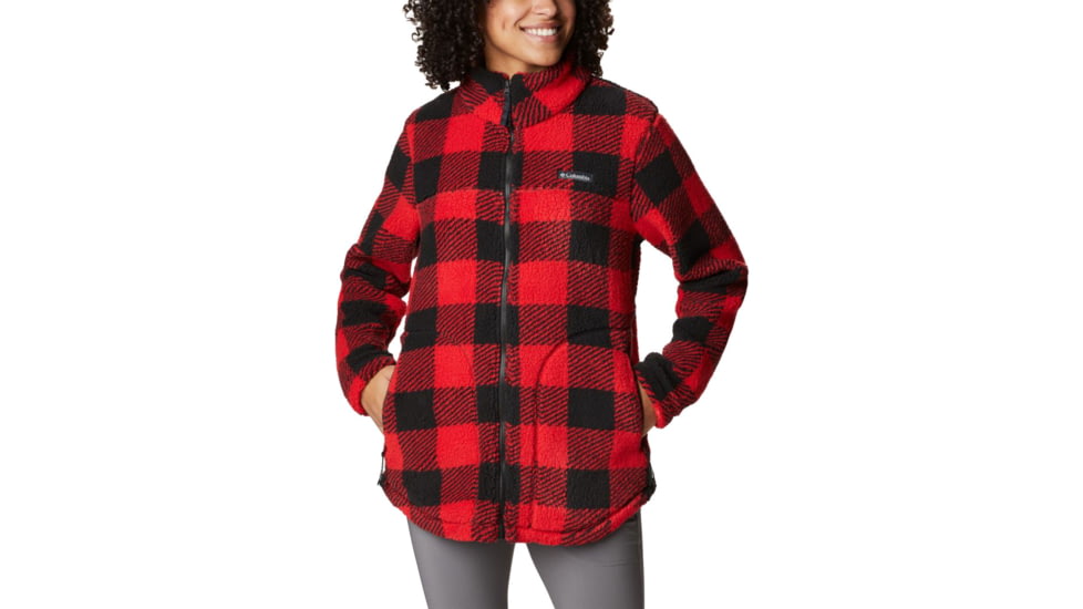 Columbia West Bend Full Zip Fleece Jacket - Womens, Red Lily Check Print, Extra Large, 1939901658RdLyChckPrtXL