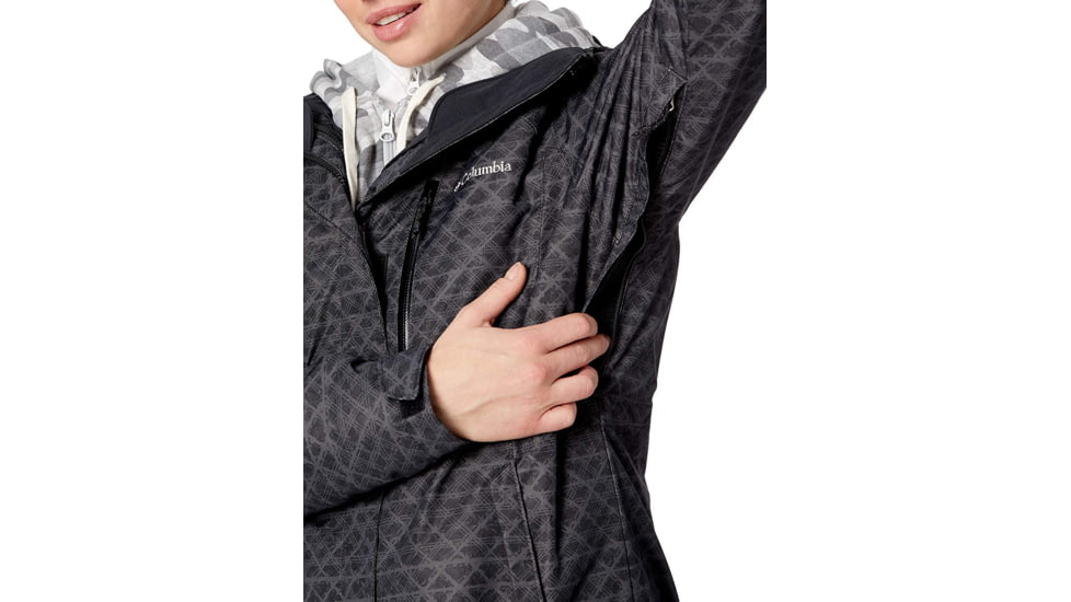 Columbia Whirlibird III Interchange Jacket, Black Diamonds Print, Extra Small - Womens, 1801151011-XS