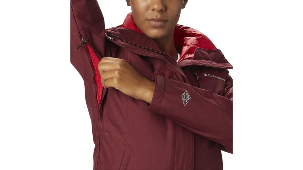 Columbia Whirlibird III Interchange Jacket, Rich Wine Crossdye, Extra Small - Womens, 1801151624-XS