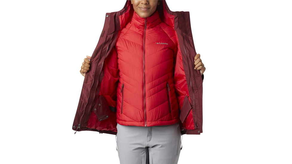 Columbia Whirlibird III Interchange Jacket, Rich Wine Crossdye, Extra Small - Womens, 1801151624-XS