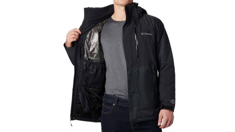 Columbia Wildside Jacket, Black, Charcoal Heather, 2XL - Mens, 1798682010-XXL