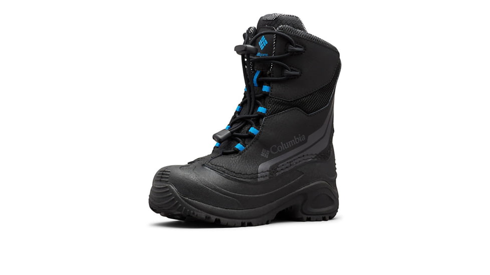 Columbia Youth Bugaboot Plus IV Omni-Heat Boot - Boys, Black/Hyper Blue, 2 US, Medium, 1790071010-2