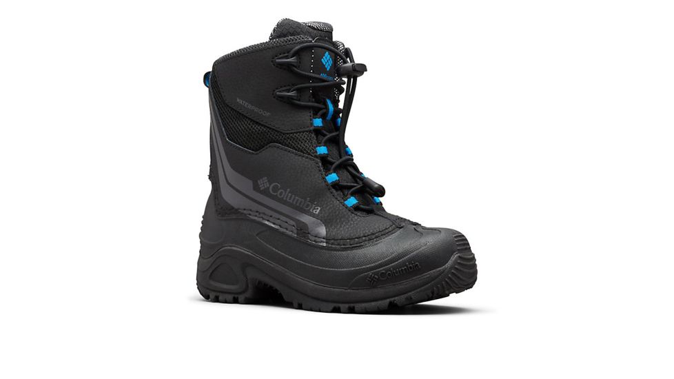 Columbia Youth Bugaboot Plus IV Omni-Heat Boot - Boys, Black/Hyper Blue, 2 US, Medium, 1790071010-2