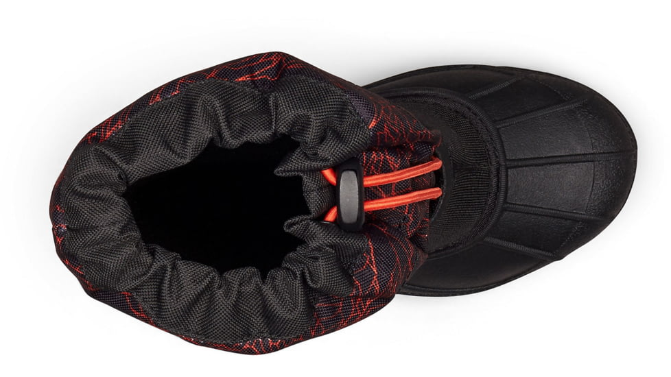 Columbia Youth Powderbug Plus II Print Winter Boots - Kids, Black, Blood Orange, Medium, 2, 1637881017-2