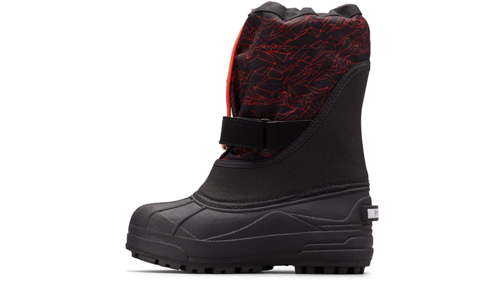 Columbia Youth Powderbug Plus II Print Winter Boots - Kids, Black, Blood Orange, Medium, 2, 1637881017-2