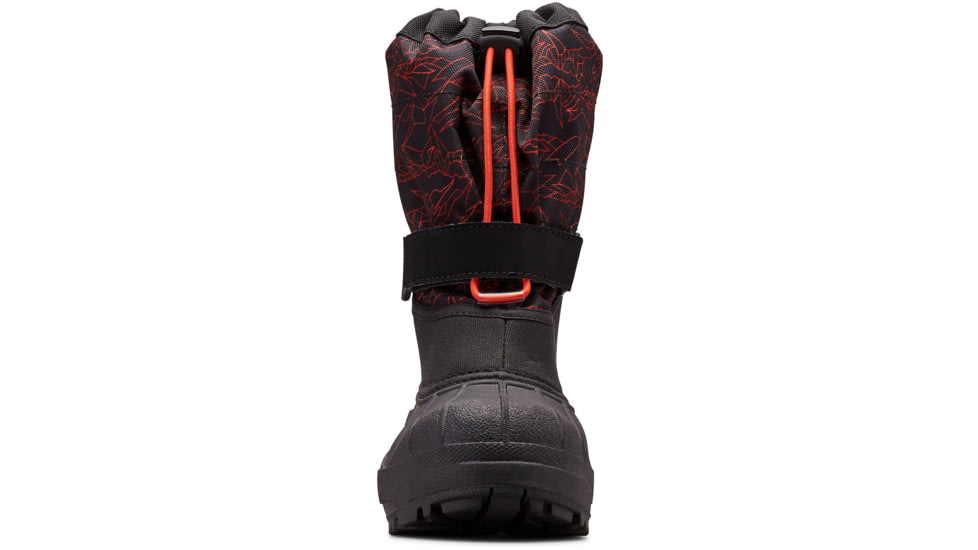 Columbia Youth Powderbug Plus II Print Winter Boots - Kids, Black, Blood Orange, Medium, 2, 1637881017-2